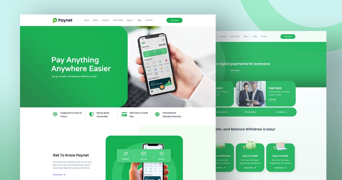 Paynet Digital E-wallet Elementor Template Kit