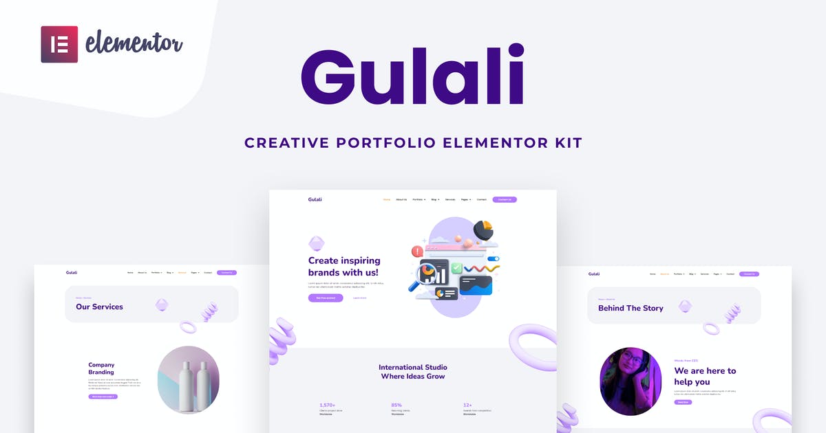 Gulali – Creative Portfolio Elementor Template Kit