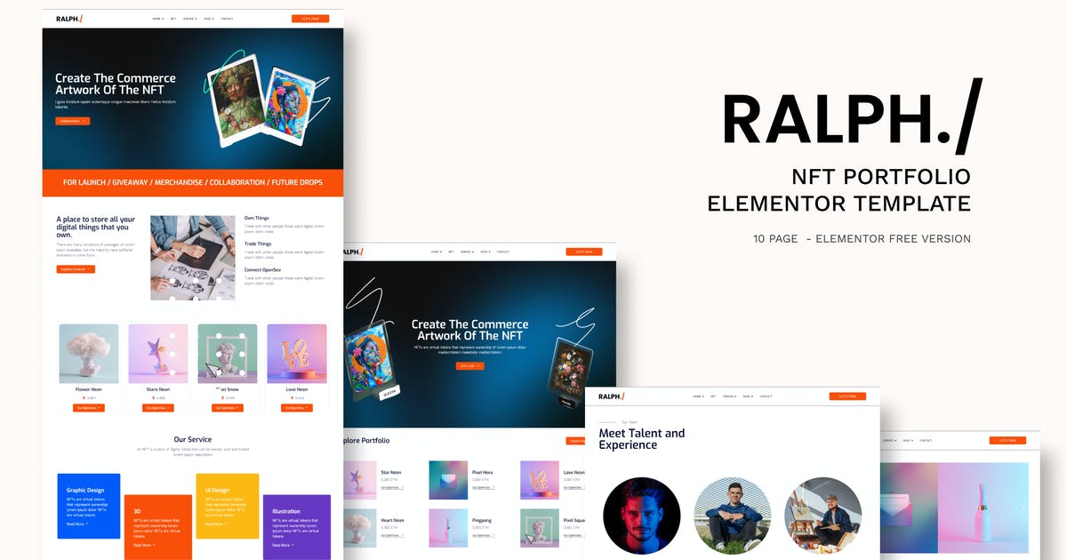 Ralph – NFT Portfolio Elementor Template Kit