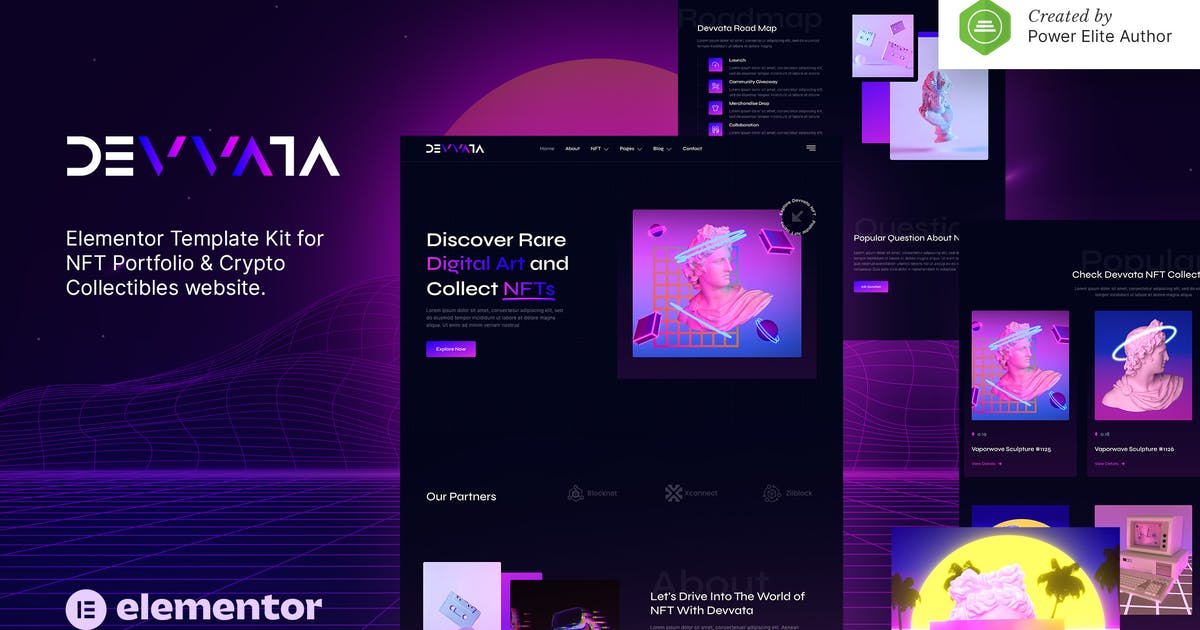 Devvata - NFT Portfolio Elementor Template Kit