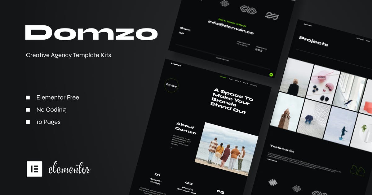 Domzo – Creative Agency Elementor Template Kit