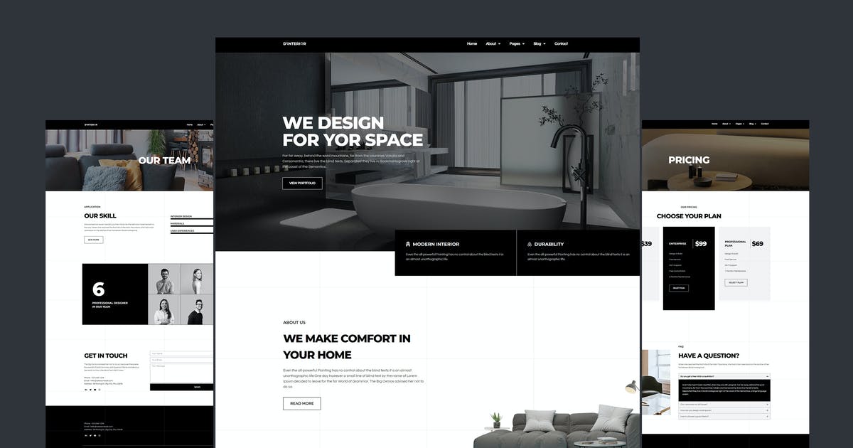 D’Interior – Interior Design Elementor Pro Full Site Template Kit