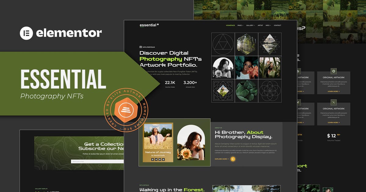 Essential – Photography NFT Portfolio Elementor Template Kit