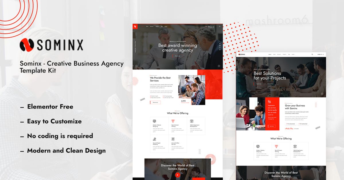 Sominx – Creative Business Agency Elementor Template Kit