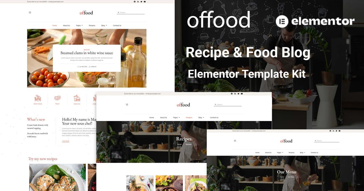 Offood – Recipe & Food Blog Elementor Template Kit