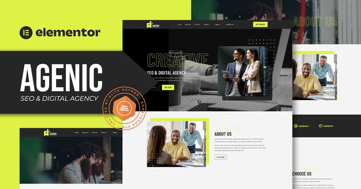 Agenic – Creative SEO & Digital Agency Elementor Template Kit