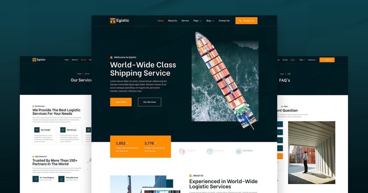 Egistic – Sea Freight & Logistic Company Elementor Template Kit