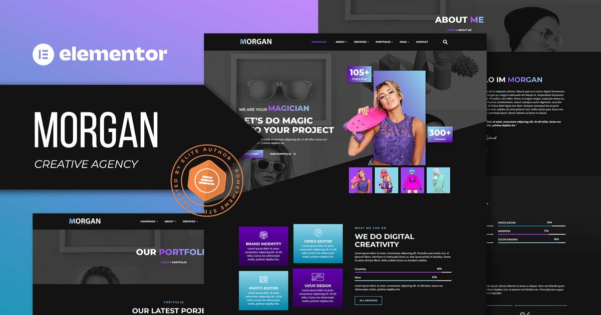 Morgan – Creative Agency & Portfolio Elementor Template Kit