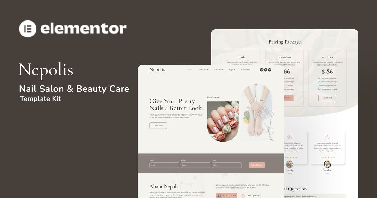 Nepolis – Nail Salon Beauty Care Elementor Template Kit