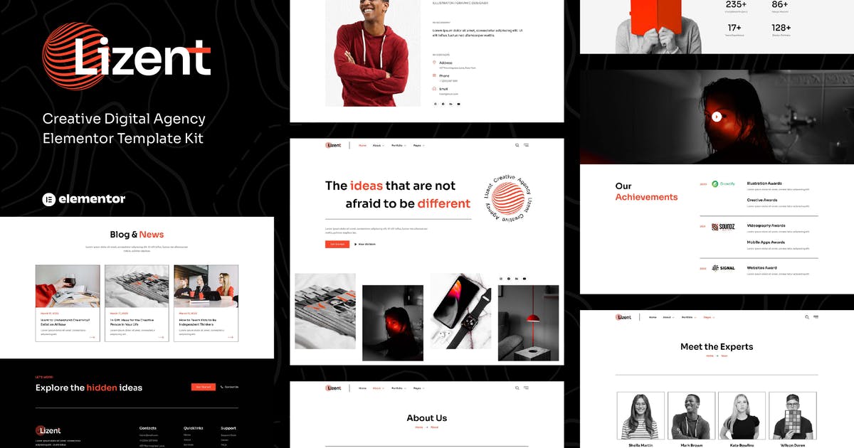 Lizent – Creative Digital Agency Elementor Template Kit