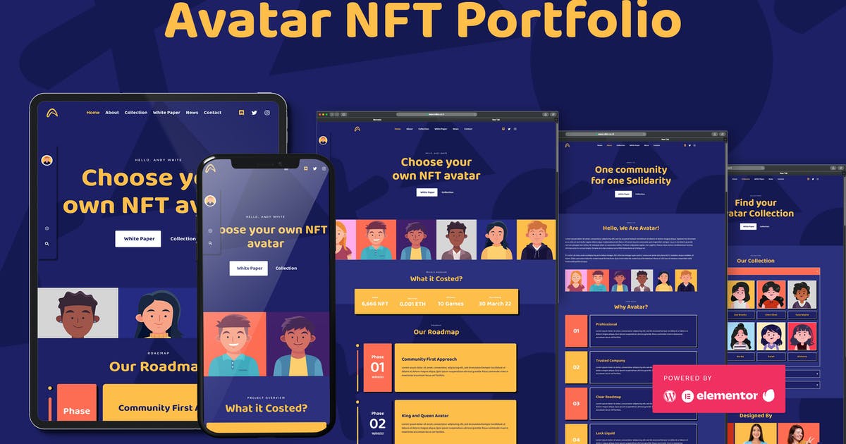 Avatar – NFT Portfolio Elementor Template Kit