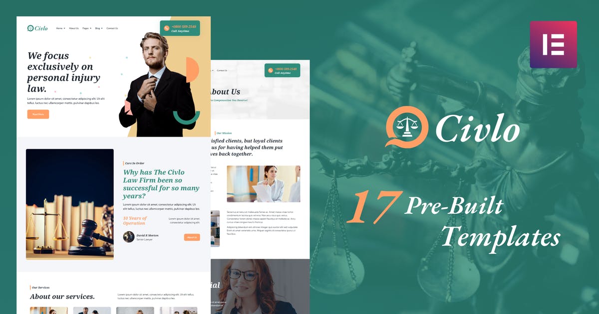 Civlo – Lawyer & Law Office Elementor Template Kit
