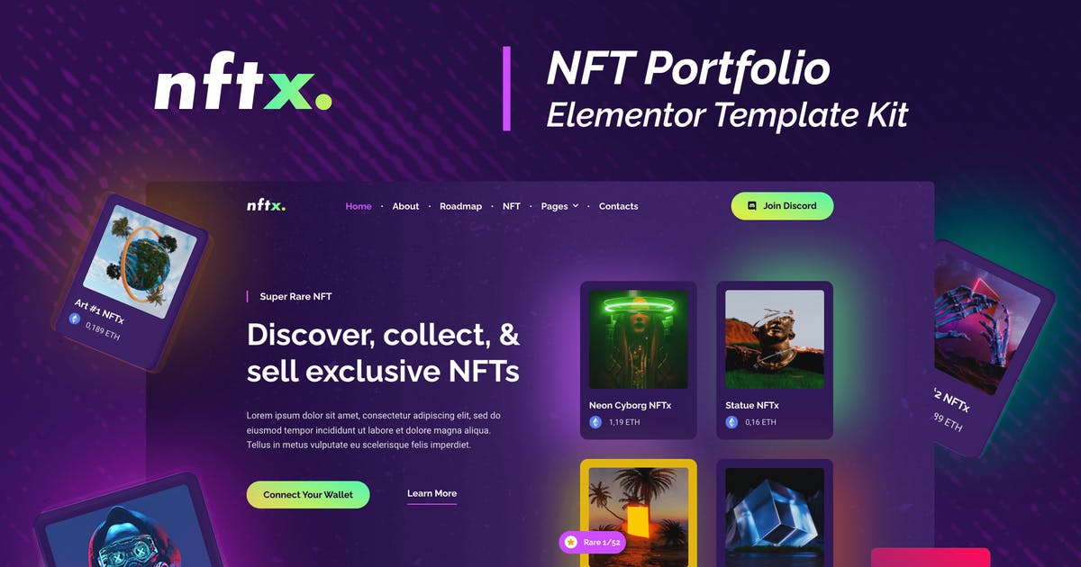 NFTx – NFT Portfolio Elementor Template Kit