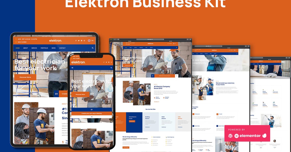 Elektron – Electric Company & Business Elementor Template Kit