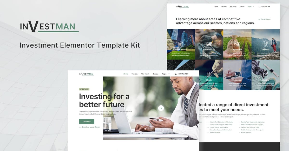 Investman – Invesment Consultant Elementor Template Kit