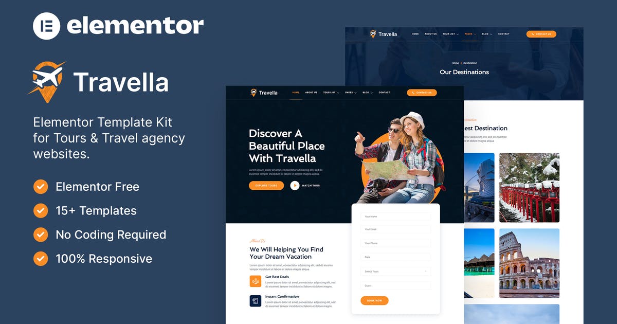 Travella - Tours & Travel Agency Elementor Template Kit