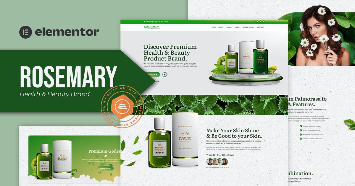 Rosemary – Health & Beauty Brand Elementor Template Kit