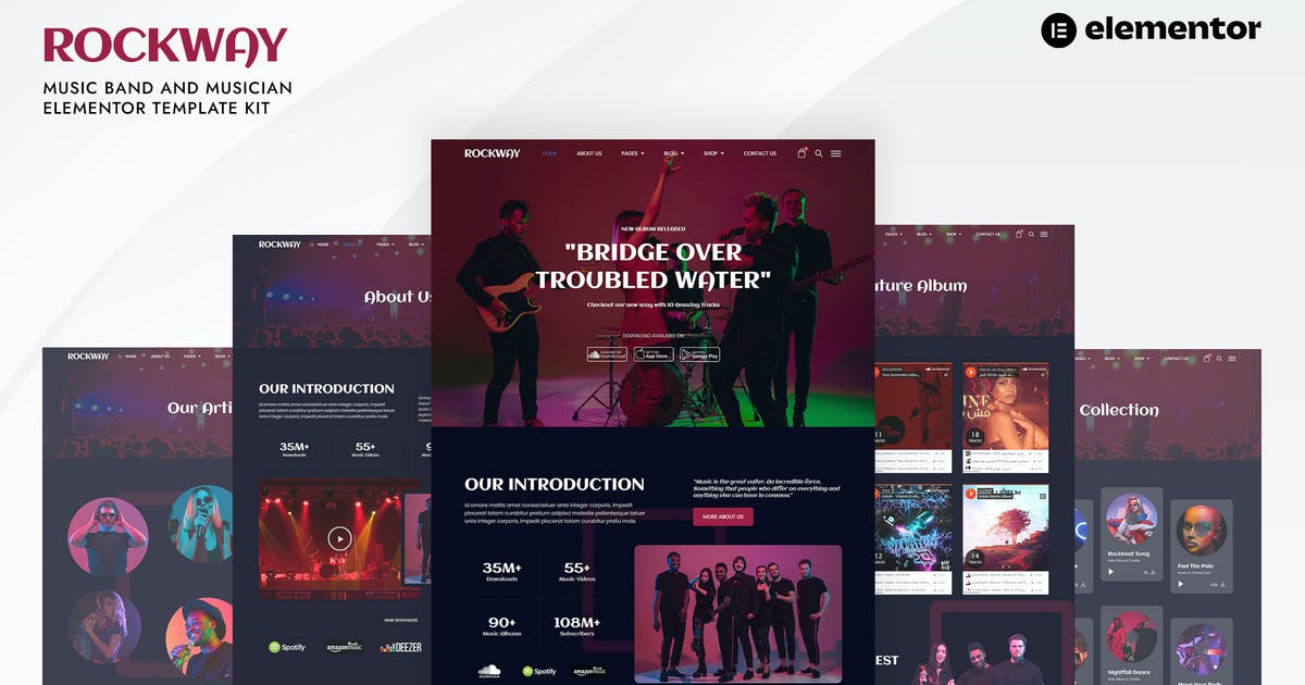 Rockway – Music Band & Musician Elementor Template Kit
