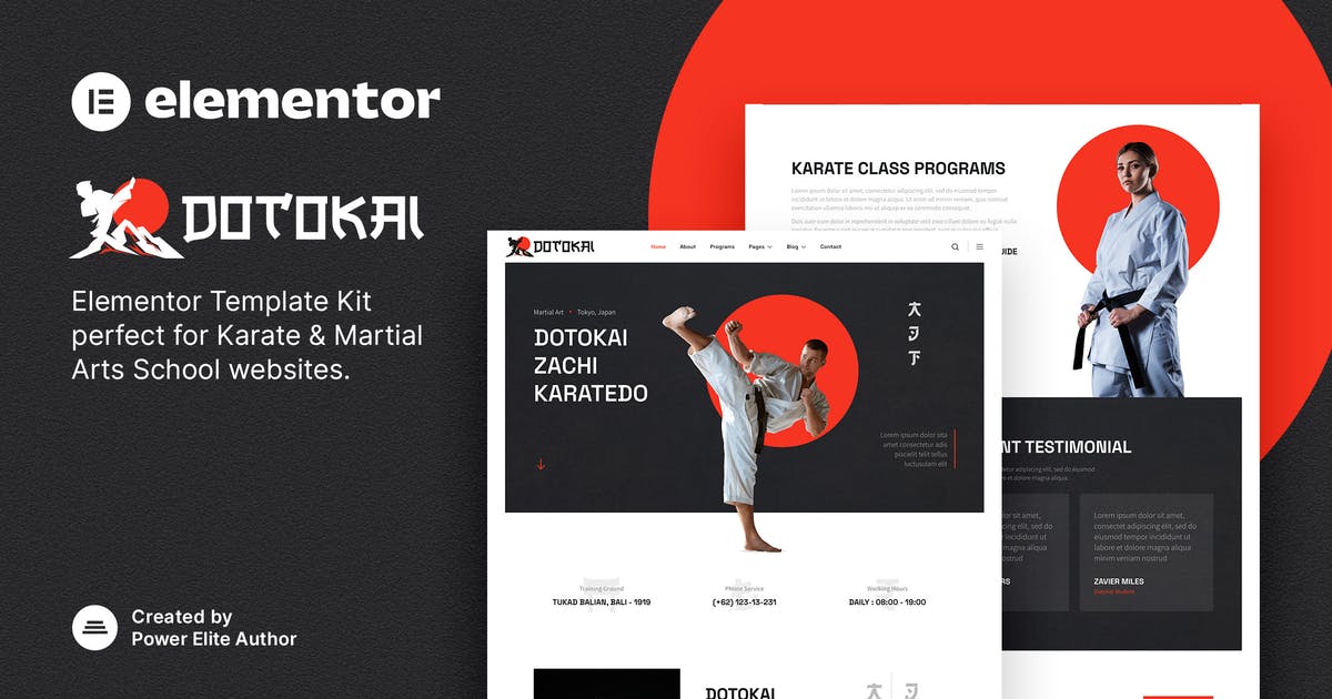 Dotokai - Karate & Martial Arts School Elementor Template Kit