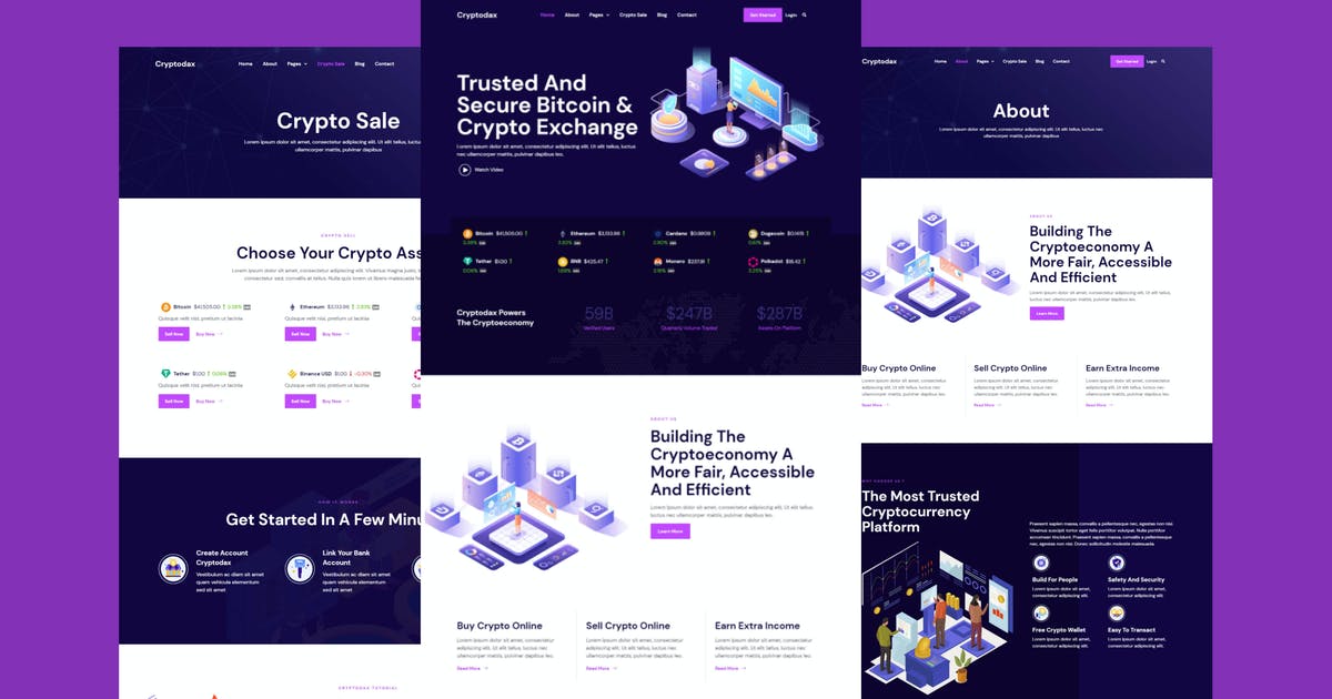 Cryptodax – Cryptocurrency & Blockchain Elementor Template Kit