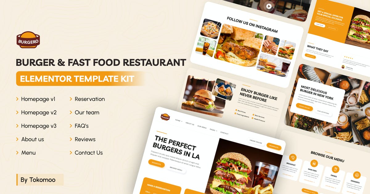 Burgero | Burger & Fast Food Restaurant Elementor Template Kit