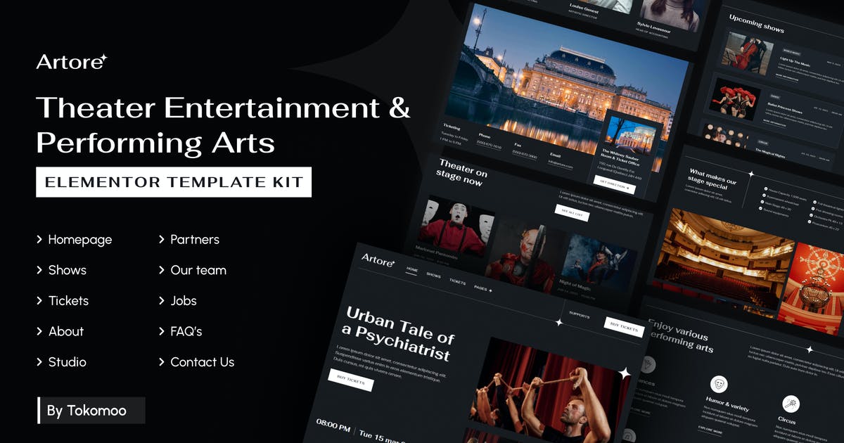 Artore | Theater Entertainment & Performing Arts Elementor Template Kit