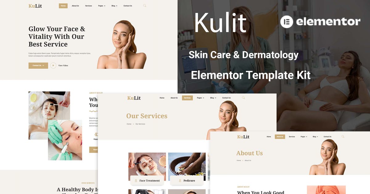 Kulit – Skin Care & Dermatology Elementor Template kit
