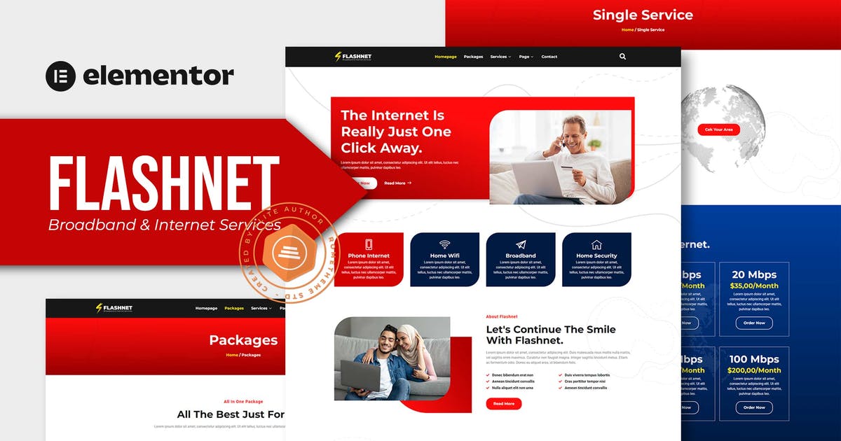 Flashnet – Broadband & Telecom Internet Provider Elementor Template kit