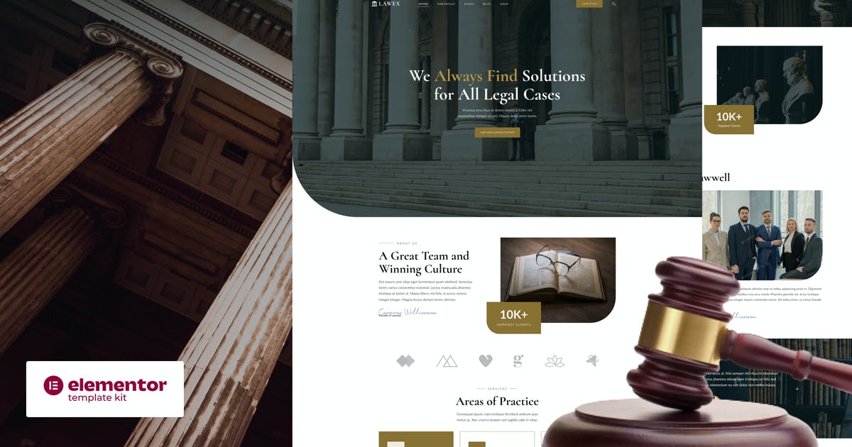 Lawex – Lawyer & Attorney Elementor Template Kit