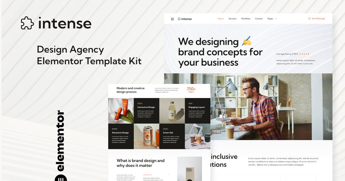 Intense – Creative Digital Agency Services Elementor Template Kit