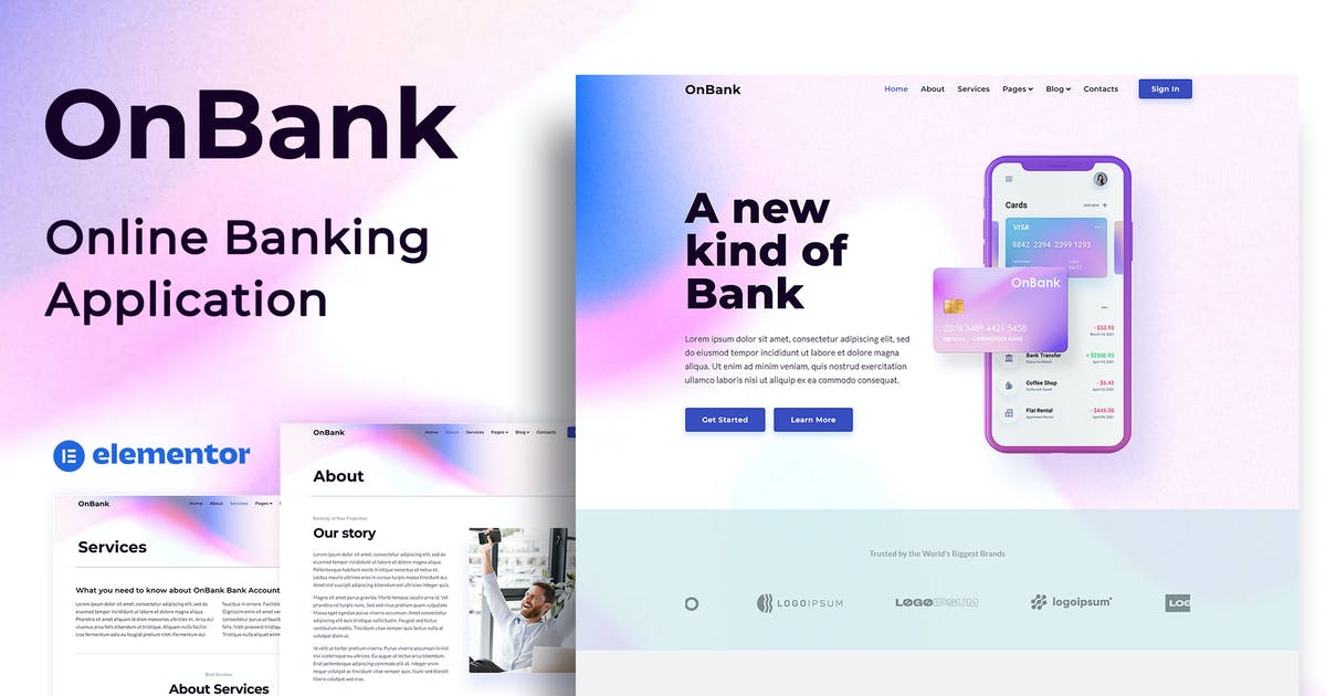 OnBank – Online Banking & Money Transfers – Elementor Kit