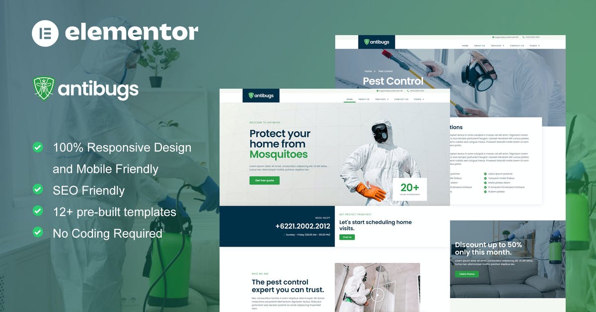Antibugs – Pest Control Service Elementor Template Kit