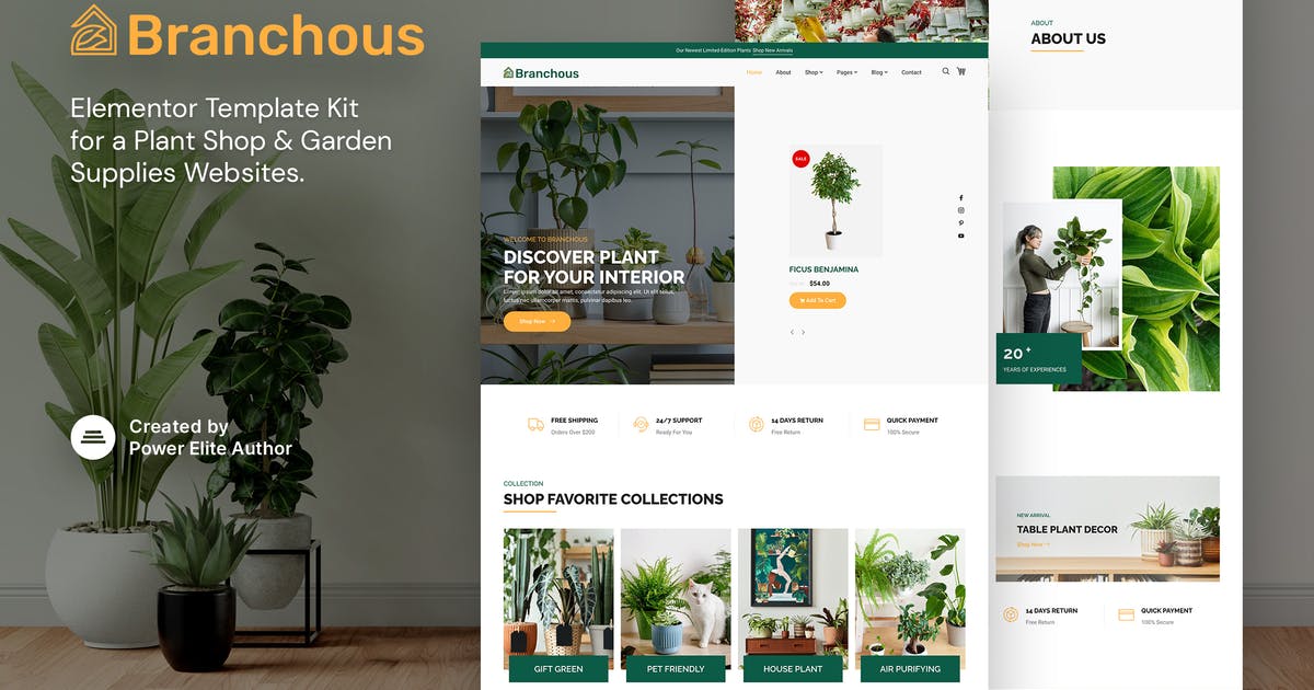 Branchous - Plant & Garden Store Elementor Template Kit