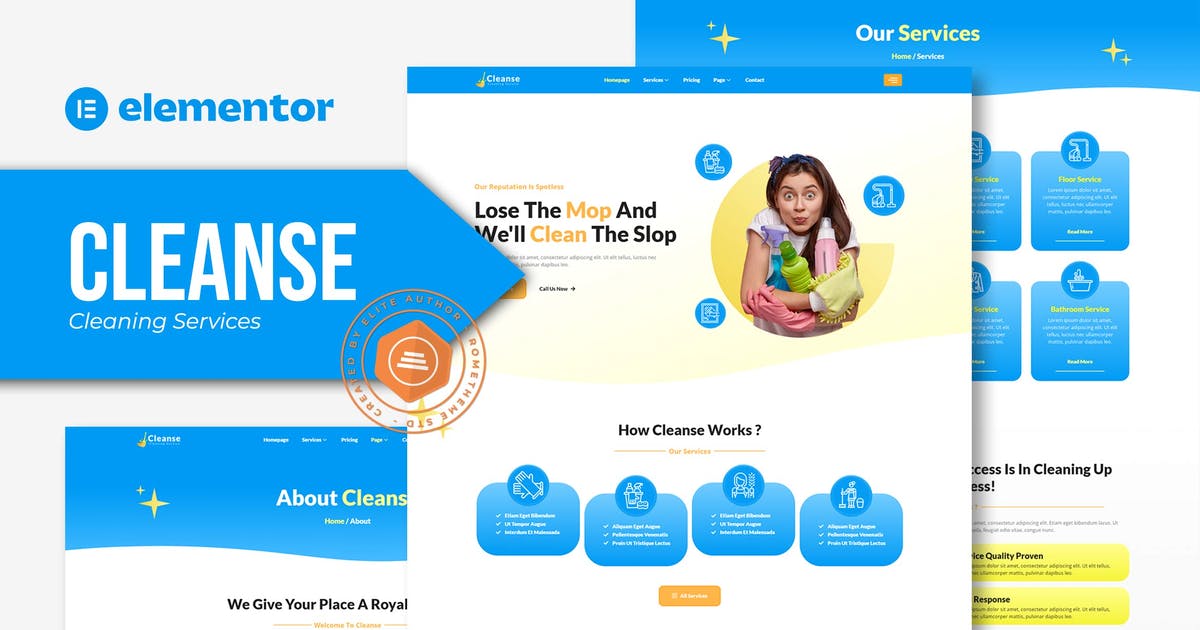Cleanse – Cleaning Services Elementor Template Kit