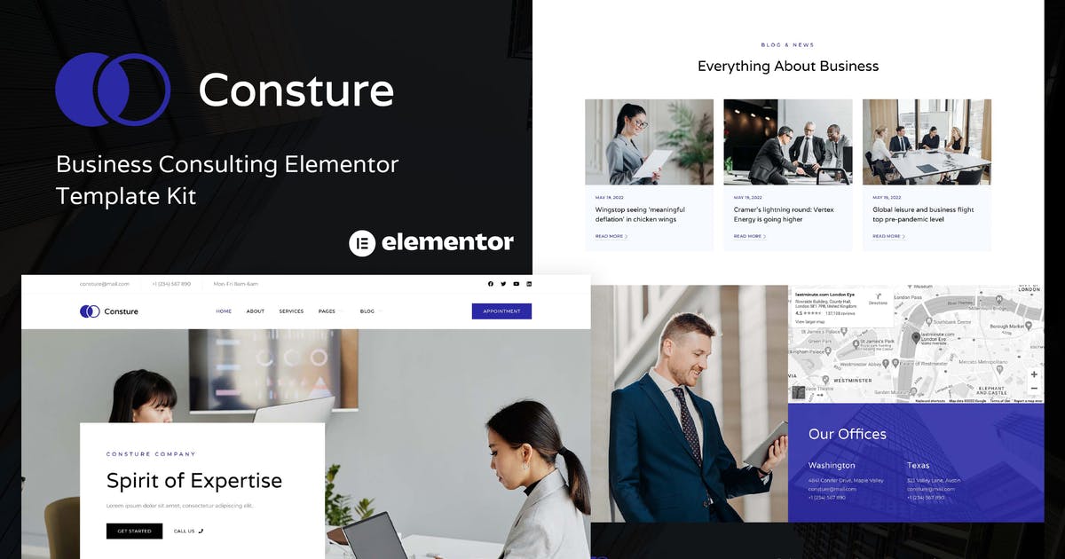 Consture – Business Consulting Elementor Template Kit