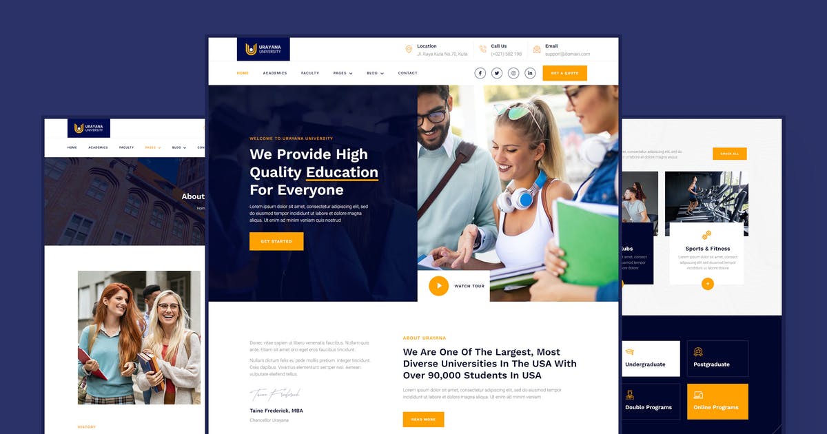 Urayana – University & College Elementor Template Kit