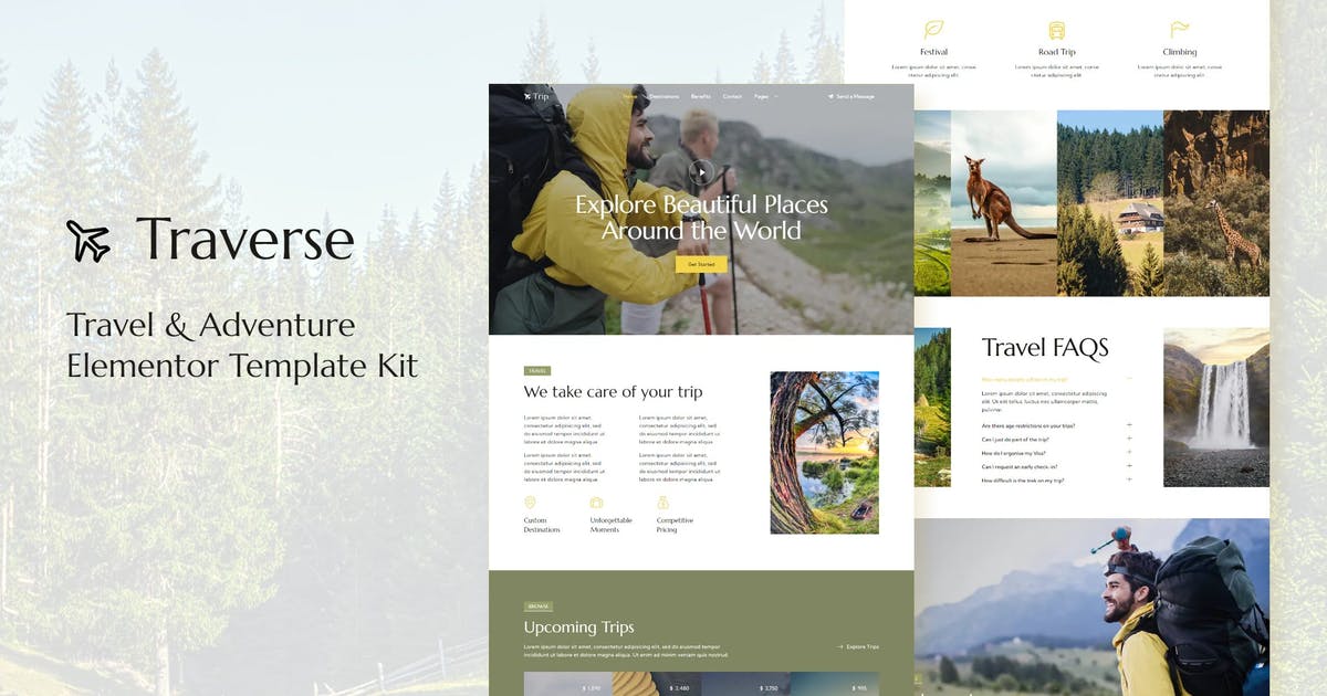 Traverse – Travel & Tour Agency Elementor Template Kit