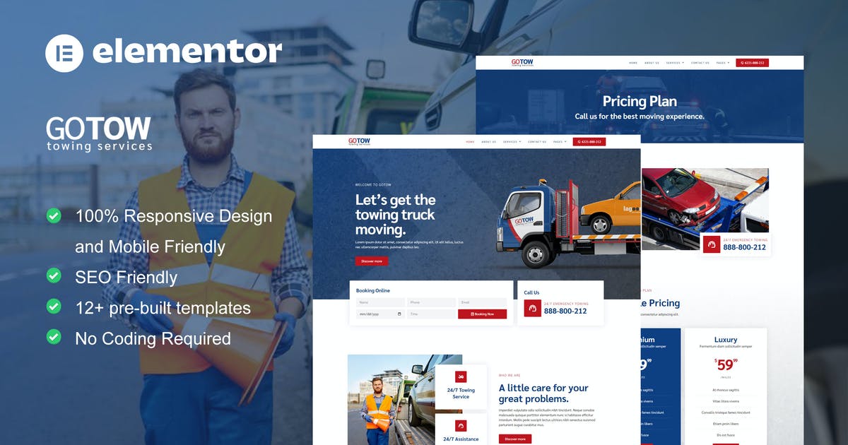 Gotow – Towing Services Elementor Template Kit