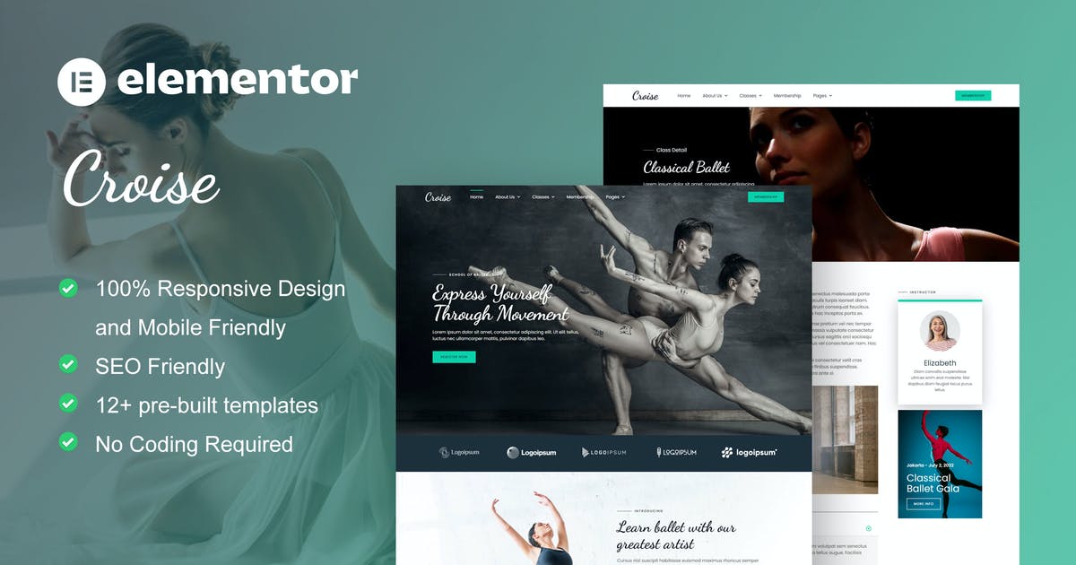 Croise – Ballet & Dance School Elementor Pro Template Kit