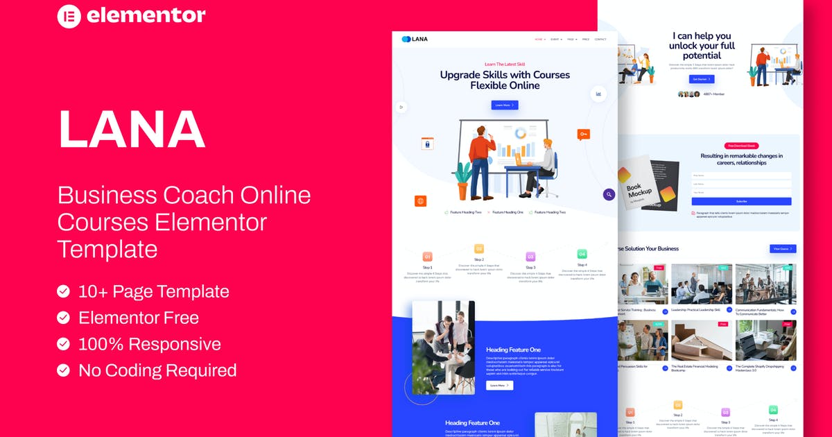 Lana – Business Coach Online Course Elementor Template Kit