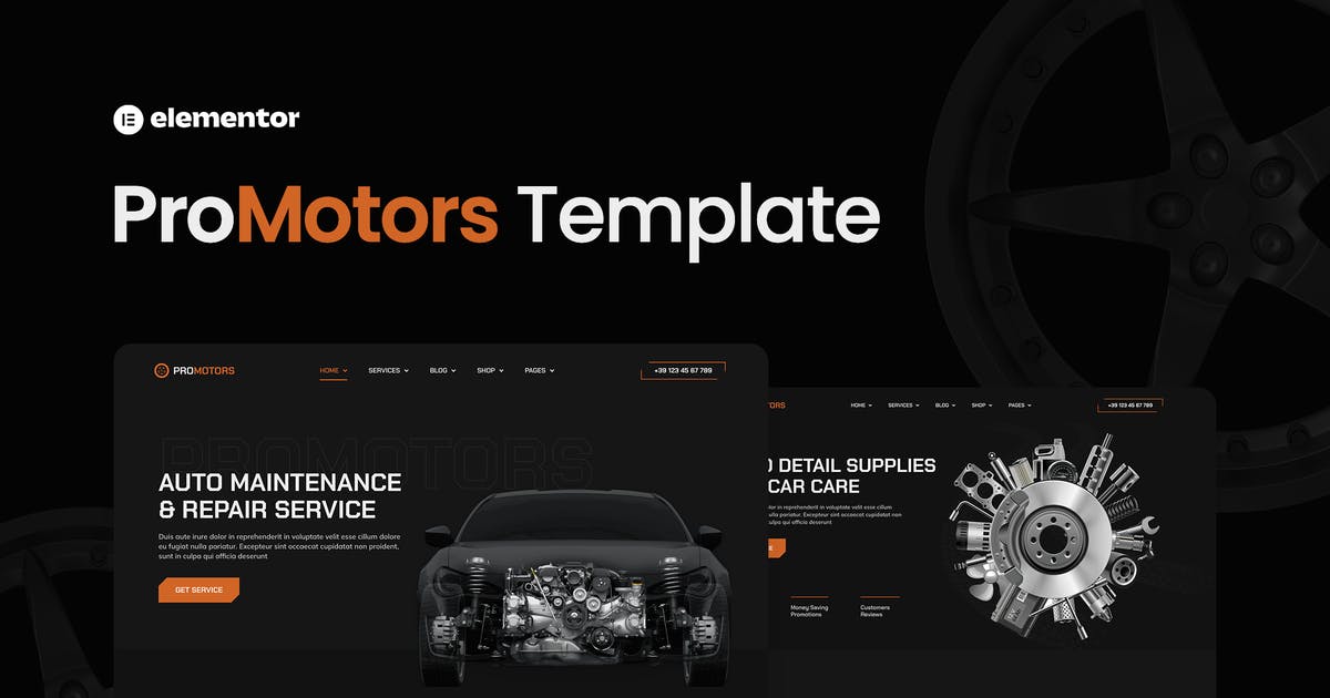 ProMotors - Car Service and Detailing Elementor Template Kit