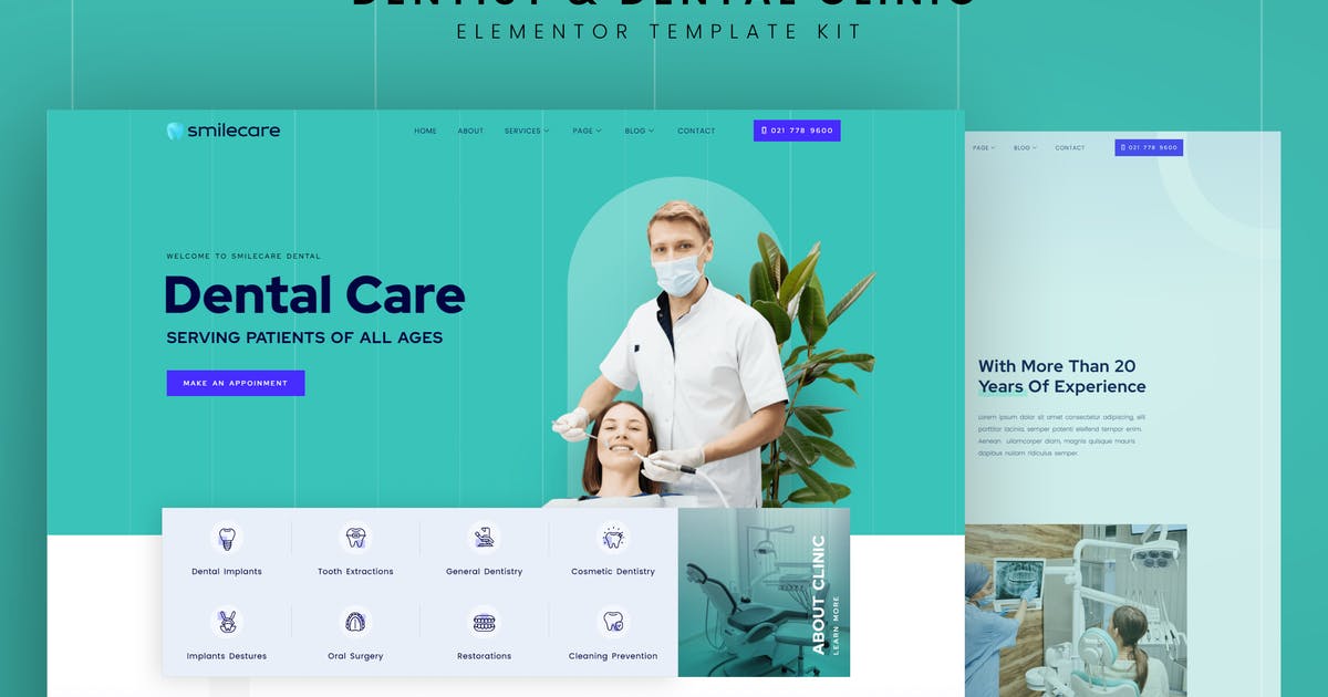 Smilecare – Dentist & Dental Clinic Elementor Template Kit
