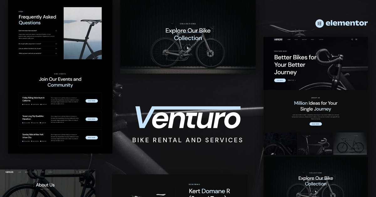 Venturo – Bike Rental and Services Elementor Template Kit