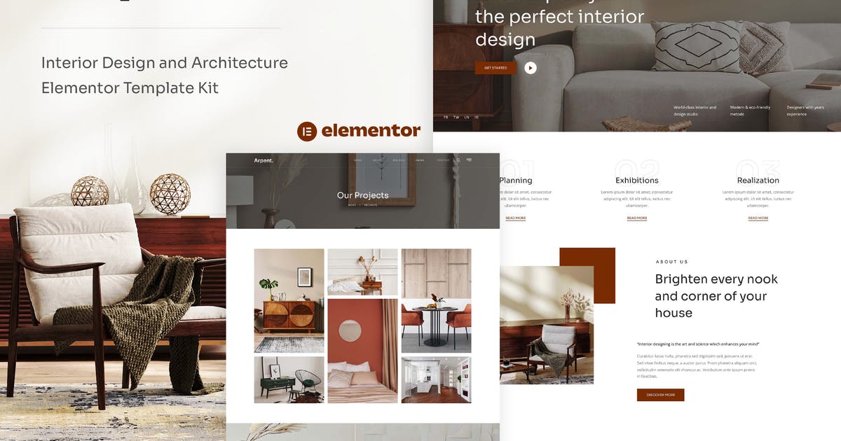 Arpent – Interior Design and Architecture Elementor Template Kit