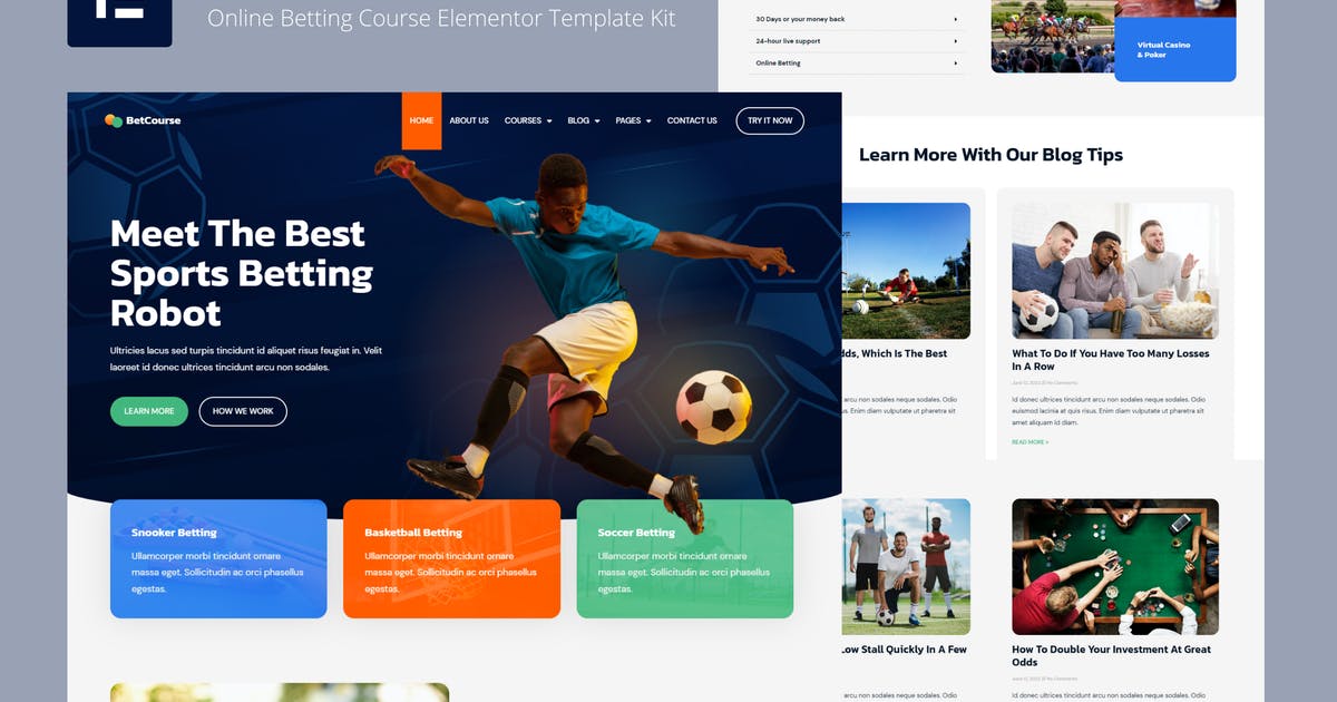 BetCourse – Sports Betting and Prediction Course Elementor Template Kit