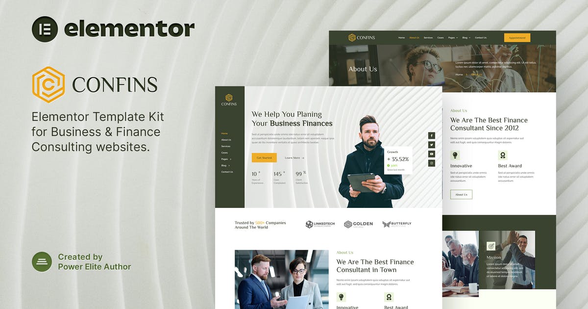 Confins - Business & Finance Consulting Elementor Template Kit