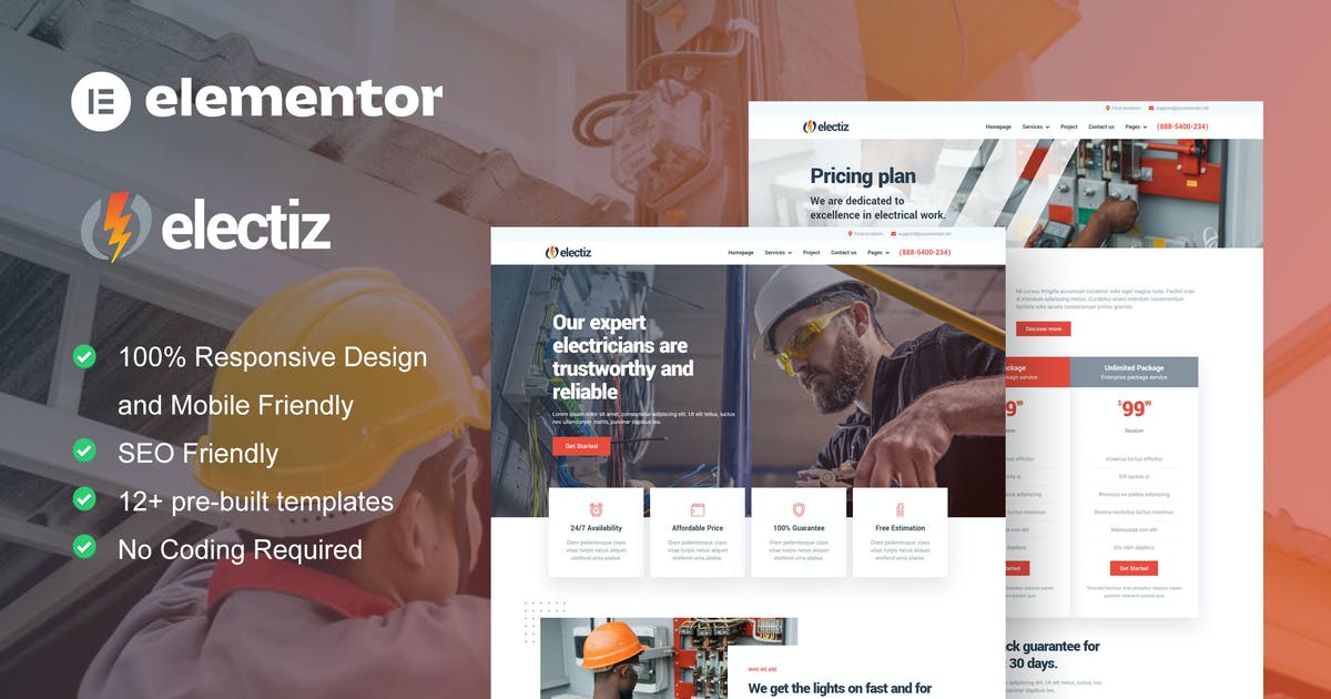 Electriz – Electrical Installation & Maintenance Service Elementor Template Kit