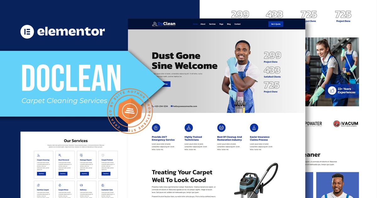 Doclean – Carpet Cleaning Services Elementor Template Kit