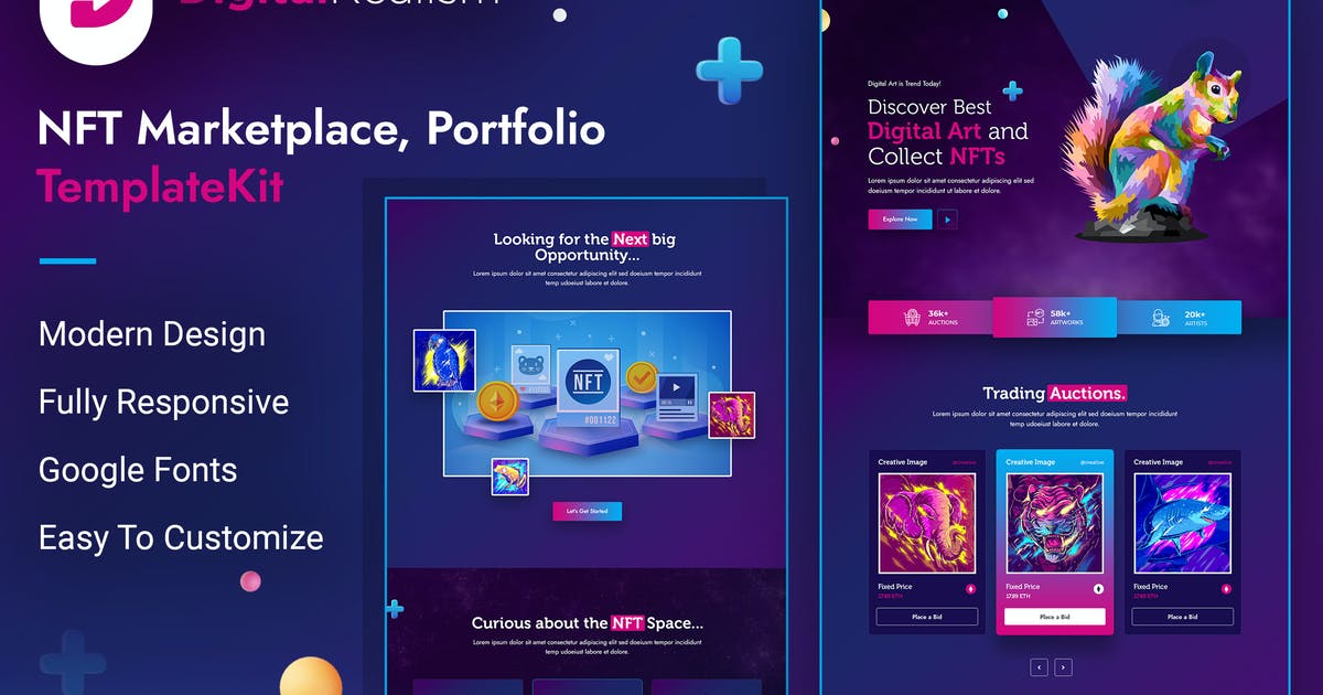 Digital Realism | NFT Elementor Template Kit