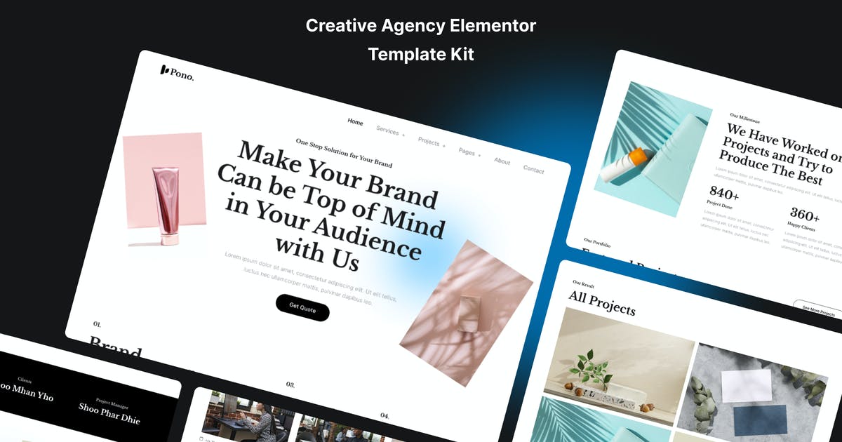 Pono – Creative Agency Elementor Template Kit